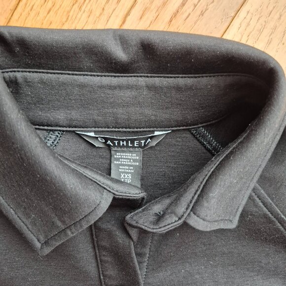 Athleta XXS Allure Shirt Jacket, Black Oversized Top Layer Work Travel - Picture 3 of 16